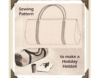 Full Size PDF Sewing Pattern to make a Large 24 X 14 inch Canvas Holdall Weekend Travel Flight Cabin Bag A4 Printable Instant Download