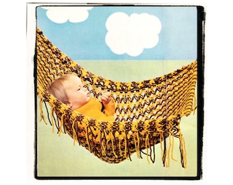 Instant Download PDF Easy Macrame Knotwork PATTERN to make a Baby Hammock Garden Swing Chair Rocking Crib Photo Prop