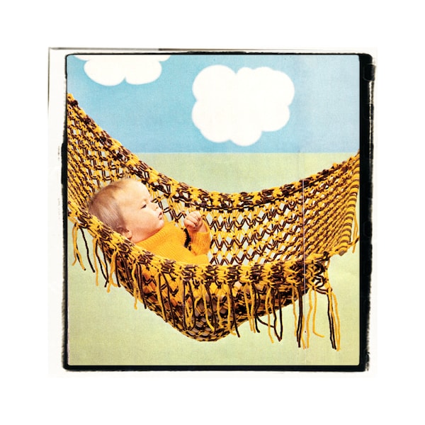 Instant Download PDF Easy Macrame Knotwork PATTERN to make a Baby Hammock Garden Swing Chair Rocking Crib Photo Prop