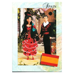 Instant Download PDF KNITTING PATTERN to make a Spanish Dancer Dress Shawl and Matador Costume 12 Inch Teen Doll Clothes 8 Ply Yarn