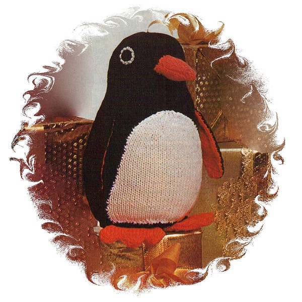 Instant Download PDF Knitting Pattern to make an 11 Inch Tall Penguin Soft  Baby Toy Christmas Decoration Stocking Filler 8 Ply Yarn