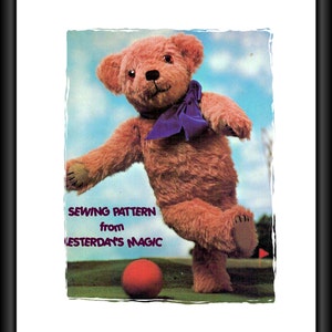 Full Size Soft Toy Sewing Pattern Instant Download PDF A4 Printable to make a Poseable Traditional Fur Fabric Teddy Bear 18 Inches Tall