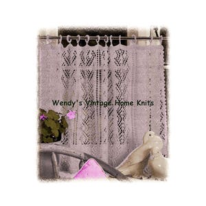 Instant Download PDF Knitting Pattern to make a French Style Lace Net Cafe Curtain 8 Ply Yarn Shabby Chic Country Cottage
