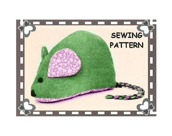 Full Size Instant Download PDF Easy A4 Printable Sewing Pattern to make a 16 X 10 inch Large Mouse Soft Toy Bean Bag Door Stop Fun Cushion