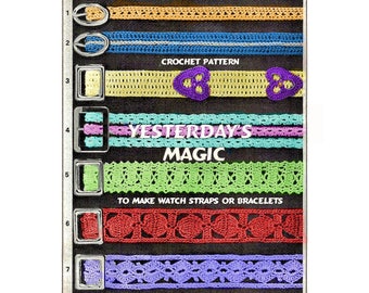 Instant Download PDF Crochet Pattern to make Watch Straps Bracelets Wrist Hair Band Friendship Braid Belt Lace Edging Trimming