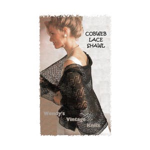Instant Download PDF Knitting pattern to make a Fine Lace Cobweb Gossamer 1 ply Shetland Wool Shawl Shoulder Wrap Stole Wedding Evening