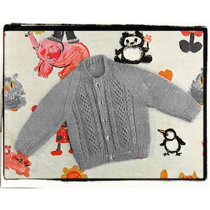 Instant Download PDF KNITTING Pattern to make a Baby Boys or Girls Cardigan 8 DK or 4 Ply Yarn 4 Sizes to fit 20 to 24 inch Chest