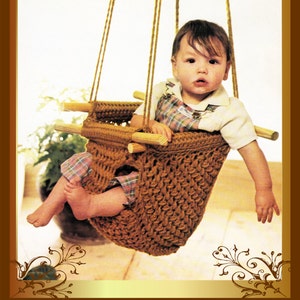 Instant Download Pdf Crochet Pattern to Make a Baby Swing Hanging Tree Seat Baby Bouncer Chair Photo Prop Chunky Rug Yarn or Jute Etsy Australia