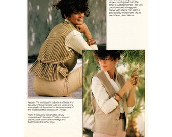 Instant Download PDF Easy Quick Sewing Pattern Tutorial to make a Womens Smart Belted Back Waistcoat One Size 32 to 38 inch bust