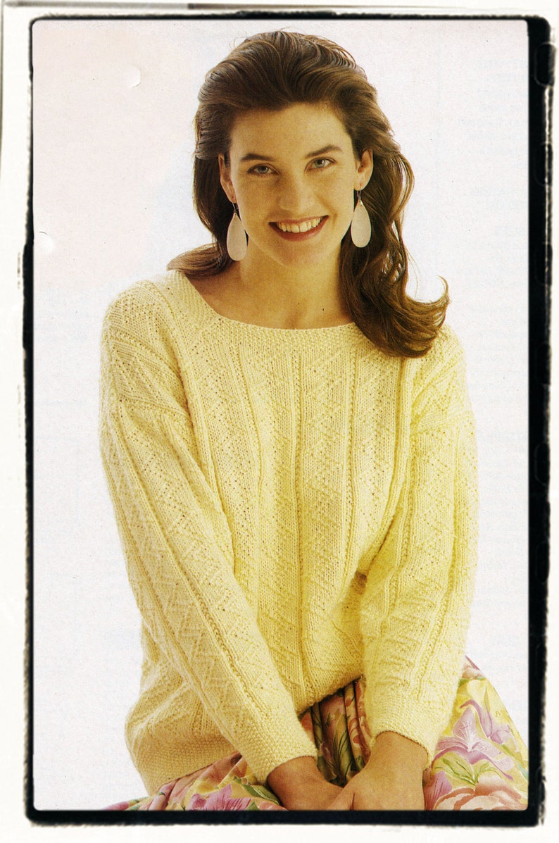 Instant Download PDF Knitting Pattern to Make a Womens Cotton Etsy