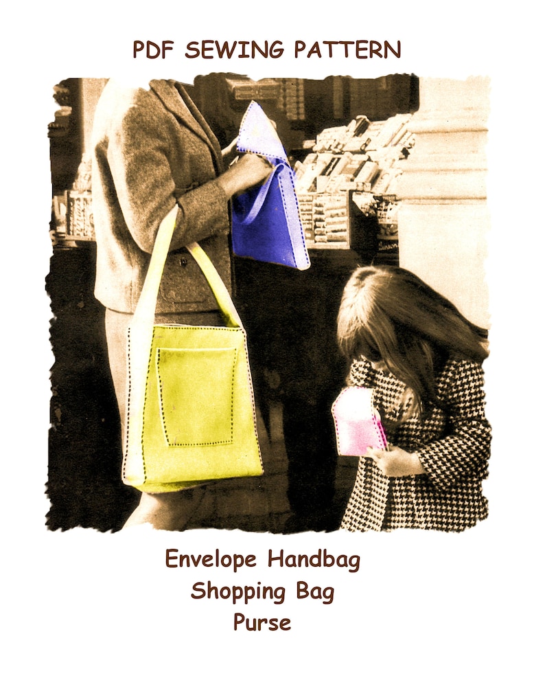 Full Size PDF Sewing Pattern to Make a Shopping Bag Envelope - Etsy