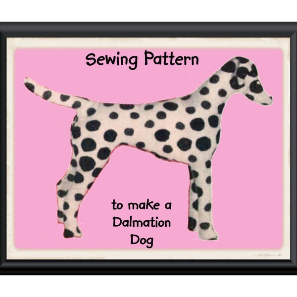 Full Size PDF Sewing Pattern Easy Beginners to make an Adjustable Size Soft Toy Puppy Spotty Dog Dalmation Bean Bag or Ornament