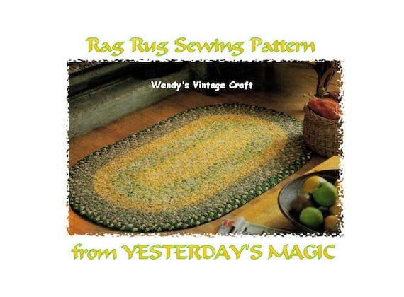 Instant Download PDF Easy Sewing Pattern Tutorial & Diagrams to make a Plaited Fabric Oval Carpet Rag Rug Fireside Mat Eco Upcycled