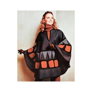PDF Easy Sewing Pattern to make a Full Circle Womens Poncho Loose Fitting Cape Coat 1 universal size fits everyone Instant Download