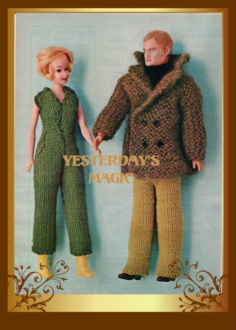Instant Download PDF Easy KNITTING PATTERN to make Barbie Ken Etsy