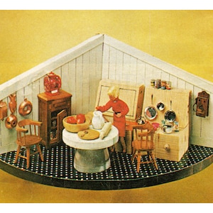 Instant Download PDF Easy Craft WoodworkTutorial to make a Lazy Susan Turntable Rotating Dolls House and Some Furniture Furnishings