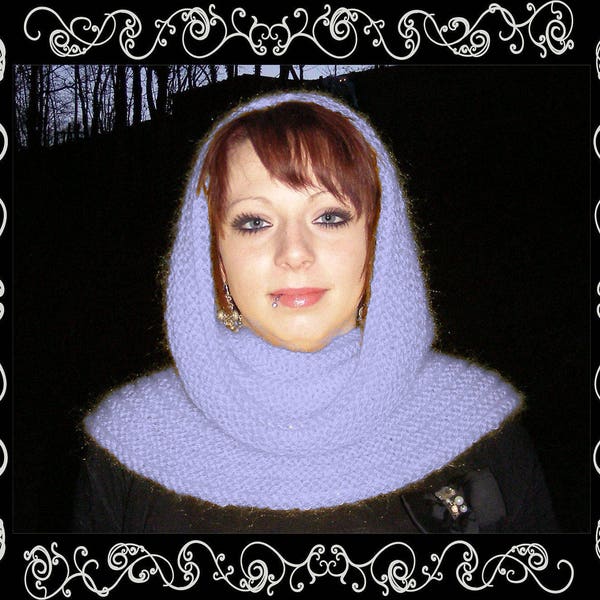 Instant Download PDF Beginners Very Easy Knitting Pattern to make a Womens Snug Cowl Hood Snood Neck Wrap Infinity Scarf Chunky Yarn