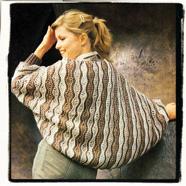 Instant Download PDF Easy Beginners Knitting Pattern to make a Women Long Sleeve Shrug Bolero Bubble Cardigan Summer Jacket Chunky Yarn