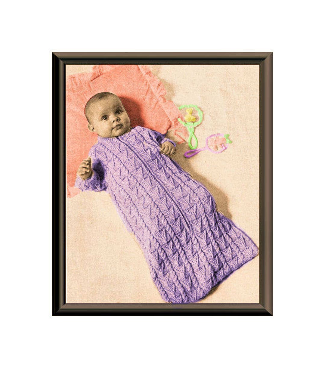 Instant Download PDF Knitting Pattern to Make a Cosy Baby Sleeping Bag ...