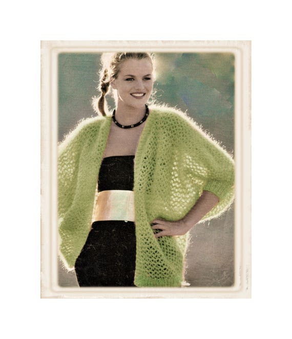 Instant Download Pdf Beginners Easy Knitting Pattern To Make A Womens Bubble Cardigan Loose Summer Shrug Baggy Jacket Big Needles One Size