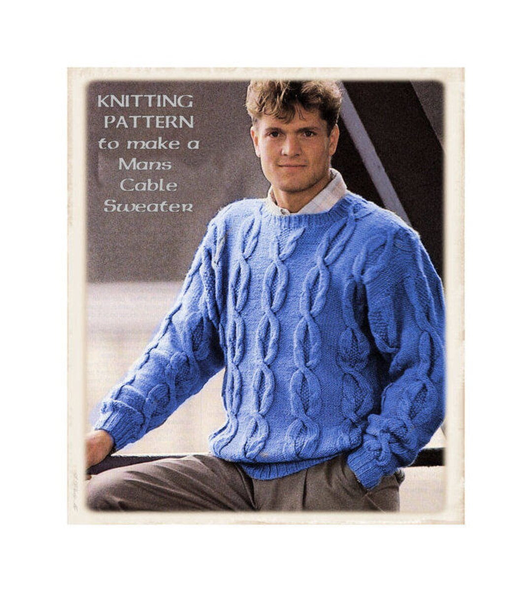 Instant Download PDF Knitting Pattern to Make a Mens Chain Link Chunky ...