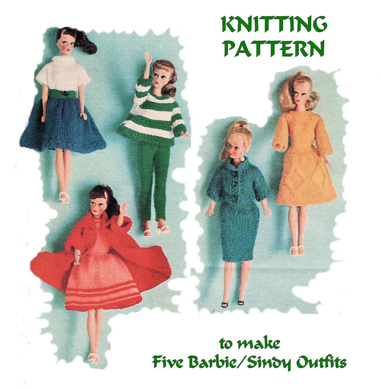 Instant Download PDF Sixties KNITTING PATTERN to make Barbie | Etsy