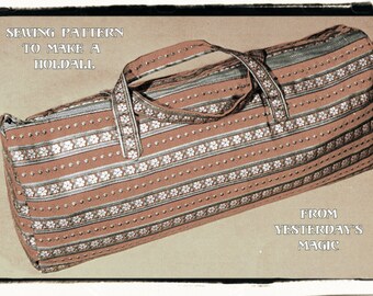 Instant Download PDF Sewing Pattern & Instructions to make a Large Holdall Barrel Bag Travel Flight Overnight Weekend Workbag 2 Sizes