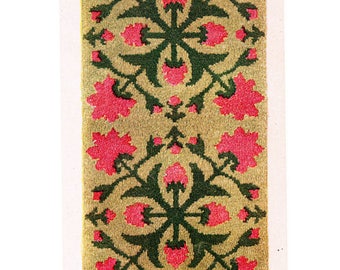 Instant download PDF Pattern Chart & Tutorial to make a Rose of Sharon Abstract Latch Hook Rug Carpet or Door Mat