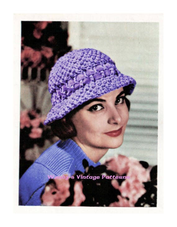 Instant Download PDF Crochet Pattern to Make a Womens Cloche Hat