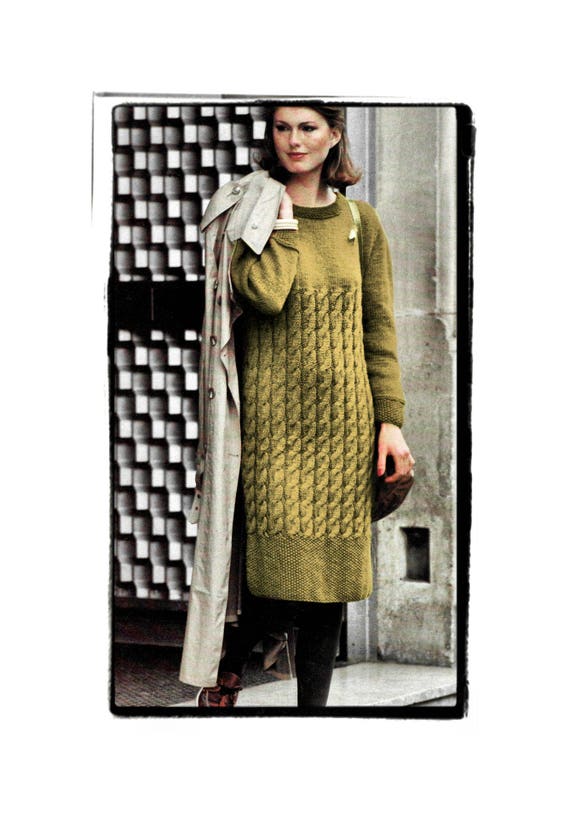 cable knit sweater dress pattern Is there a pattern for this sweater dress? : r/knitting