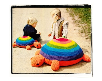 Téléchargement instantané PDF Patron au crochet pour faire une grande tortue Tortue Coussin de sol Pouf Pouf Playgroup Chair Nursery Soft Play
