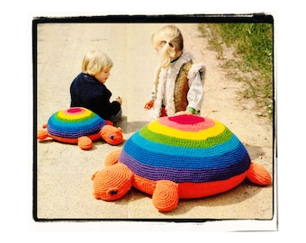 Instant Download PDF Crochet Pattern to make a Large Turtle Tortoise Floor Cushion Bean Bag Pouffe Playgroup Chair Nursery Soft Play