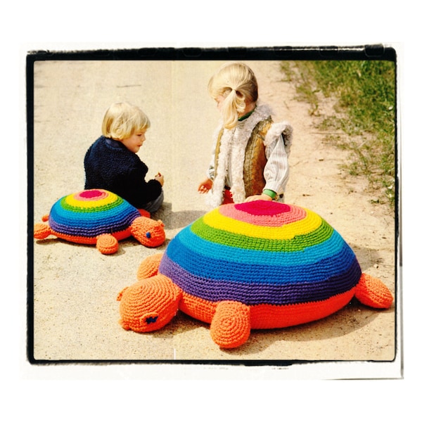 Instant Download PDF Crochet Pattern to make a Large Turtle Tortoise Floor Cushion Bean Bag Pouffe Playgroup Chair Nursery Soft Play