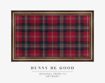 RAHMEN TV Kunst Weihnachten Ralph Lauren inspiriert karierter Designer minimalistisches Erbe Bauernhaus digitaler Download