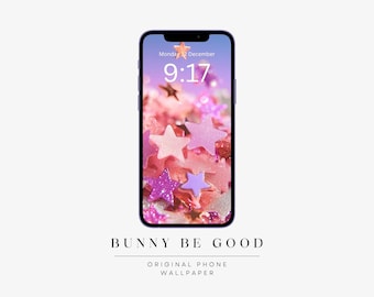 Pink Star Confetti Glitter Phone Wallpaper (Digital Download)