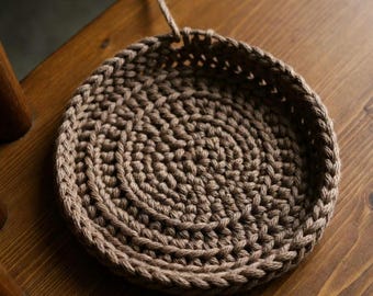 Handmade Crochet Sofa Armrest Organizer, Couch Caddy with Cup Holder, Farmhouse Decor