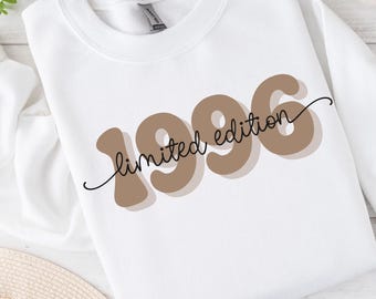 Custom 30th Birthday Sweatshirt, Personalized Limited Edition 1996, Custom Birthday, 1996 Year Number Sweatshirt
