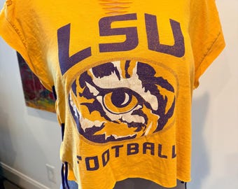LSU tshirt - upcycled/custom cut