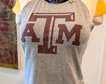 Texas A&M tshirt - upcycled/custom cut halter top