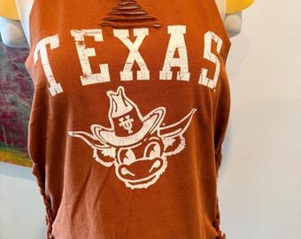 Texas Longhorns tshirt - upcycled/custom cut