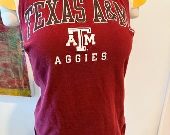 Texas A&M tshirt - upcycled/custom cut halter top