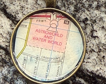 Houston Astroworld and Water World Anhänger Halskette