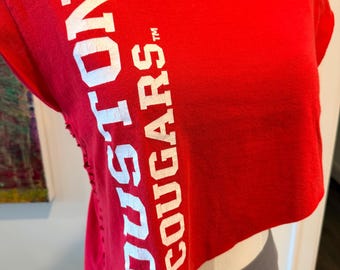 University of Houston Cougars tshirt - upcycled/custom cut