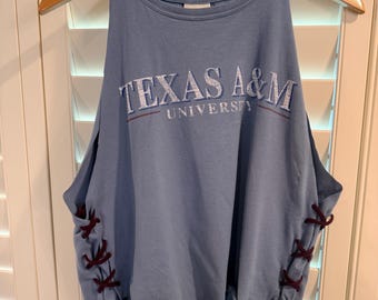 Texas A&M tshirt - upcycled/custom cut