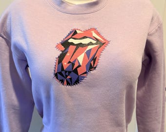 Upcycled Rolling Stones Sweatshirt-Size Small