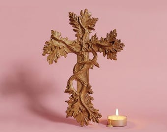 Wood Carving Cross Relief STL File – 3D Print & CNC Router (Digital Download)
