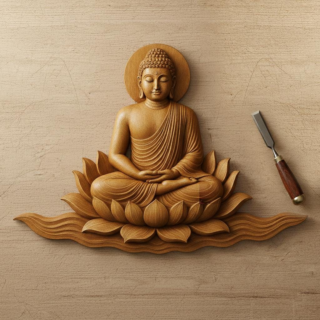 Buddha Lotus 3D Relief STL File | CNC Router Model, Meditation Wall Art ...