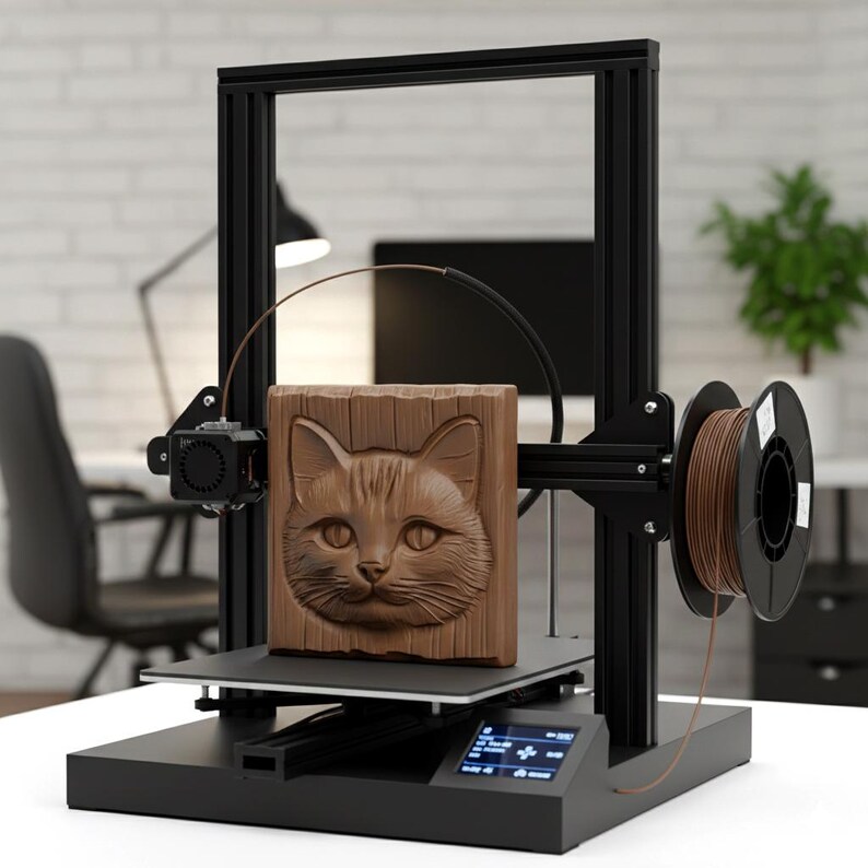 Cat Face Relief STL | CNC & 3D Print Wood Carving (digital Download ...