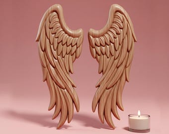 3D Angel Wings Relief STL | CNC Carving File
