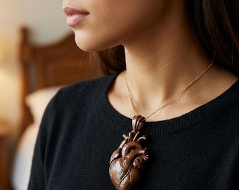 Anatomische harthanger STL | Reliëfbestand gotische sieraden (digitale download)